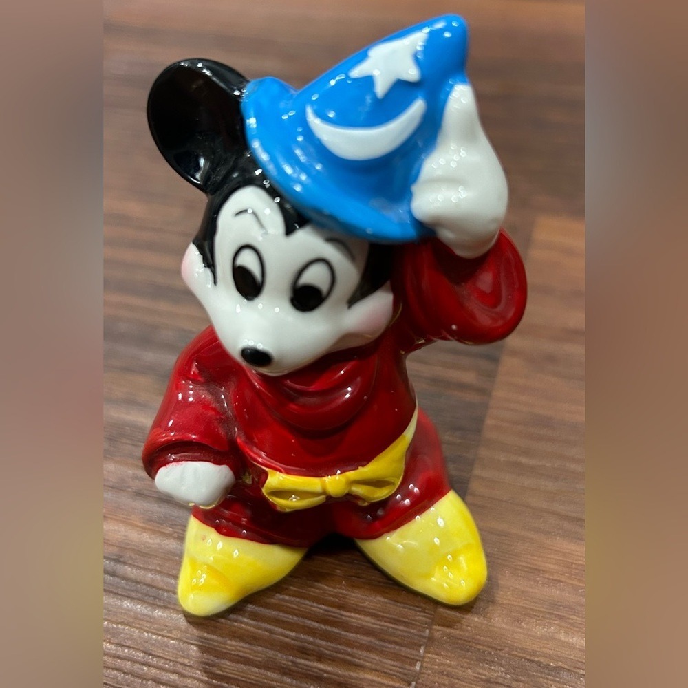 Vintage Disney Mickey Sorcerer's Apprentice Fantasia Wizard Ceramic Figure Japan - Picture 5 of 11